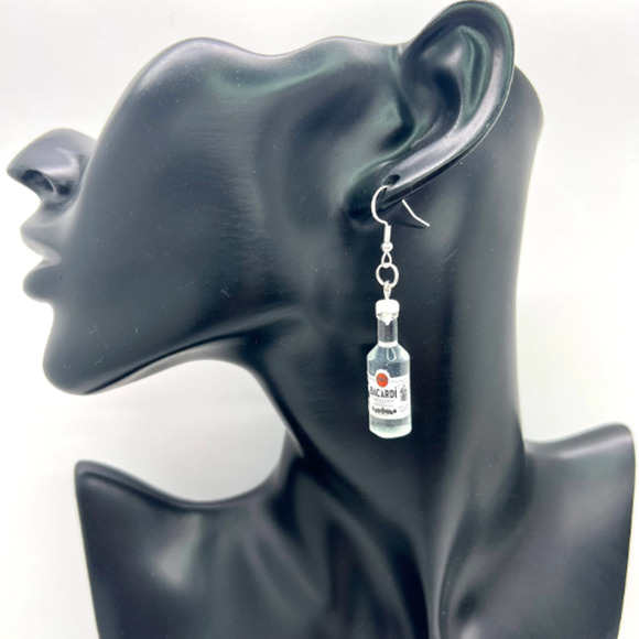Bacardi Earrings - Alcohol Earrings - Party Earrings - New Years Eve Earrings - Picture 9 of 9